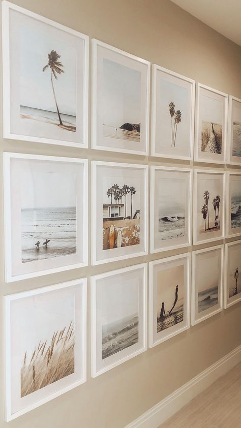 dropofhoneyy on Instagram: Gallery wall on a budget! Follow @dropofhoneyy for daily design inspo #dropofdesign #home #homeinspiration #diy #design #homedecor… Groovy Interiors, Guest Bedroom Home Office, Hallway Gallery Wall, Canvas Photo Wall, Picture Gallery Wall, Hallway Wall Decor, Photo Wall Gallery, Creative Wall Art, Charleston Homes