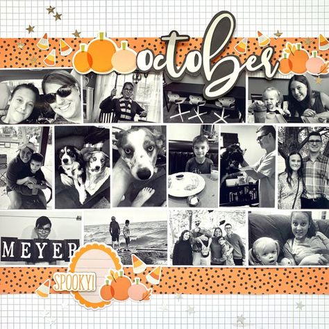 How do you wrap up a month full of memories? Christine Meyer shares her video process on her October Monthly Recap Layout. From a grid design to framing with patterned papers to embellishing with adhesives. Click the image to see more! #sbadhesivesby3l #craftadhesives #scrapbooklayout #scrapbooking #fallscrapbook #papercraft Monthly Recap, Autumn Paper, Diy Videos Tutorials, Fall Scrapbook, Grid Layouts, Paper Creations, Diy Cans, Grid Design, Memory Books