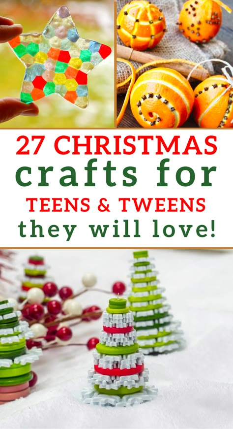 Teen Christmas Crafts, Christmas For Teens, Christmas In July Crafts, Christmas Crafts For Teens, Easy Diy Christmas Crafts, Christmas Decorating Hacks, Kids Stem Activities, Christmas Crafts And Activities, Christmas Party Crafts