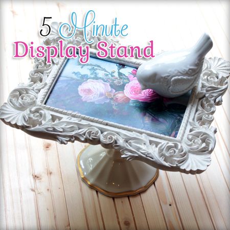 Diy Pedestal Frame, Cake Pedestal Diy, Diy Picture Stand, Diy Pedestal, Jewerly Display, Fairy Diy, Jewerly Displays, Picture Frame Crafts, The Graphics Fairy