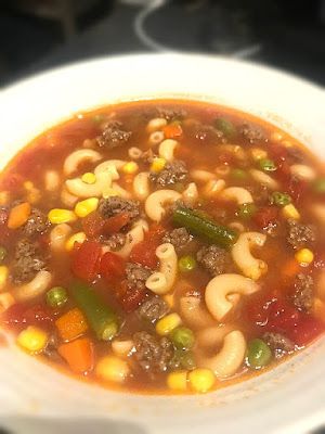 At Home My Way: Schoolhouse Vegetable Soup - Simple and Quick - Weeknight Supper! Frozen Vegetable Soup Recipes, Lazy Day Soup, Vegtable Soup Recipes, Hamburg Soup, Frozen Mixed Vegetable Recipes, Mix Vegetable Recipe, Vegetable Noodle Soup, Hamburger Vegetable Soup, Soup Simple