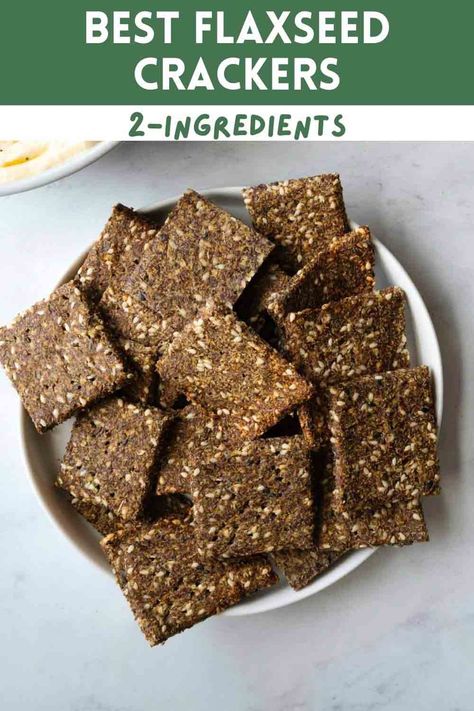 2-ingredient flax seed crackers with 5 optional ingredients that will transform these into the Best Flaxseed Crackers recipe! Less than 30 minutes to make. Easy, healthy, and delicious. Keto-friendly. Flax Meal Crackers, Whole Flax Seed Recipes, Flax Seed Crackers Recipe, Recipes With Flaxseed, Flaxseed Recipes, Flaxseed Crackers, Seed Crackers Recipe, Flax Seed Crackers, Cracker Recipe