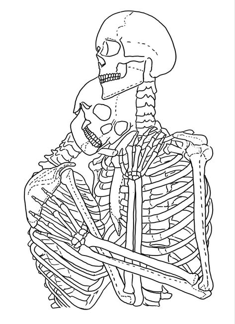 Skeleton Love Art Drawings, Skulls Hugging Tattoo, Hugging Skeleton Tattoo, Things To Draw Skeleton, Skeletons Hugging Drawing, Skeleton Line Drawing, Skeleton Love Drawing, Two Skeletons In Love Tattoo, Skeletons Holding Each Other