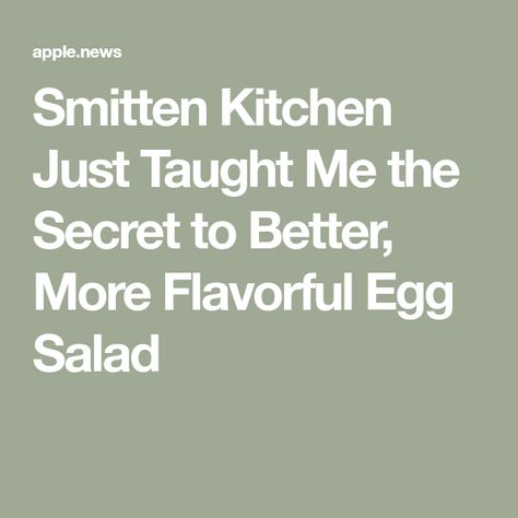 Smitten Kitchen Just Taught Me the Secret to Better, More Flavorful Egg Salad Mindful Meals, Pickled Celery, Ziti Recipes, Baked Ziti Recipe, Egg Dishes, Meals Recipes, Egg Salad Recipe, Smitten Kitchen, Egg Dish