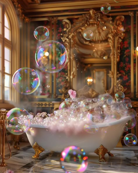 Bathtub Bubbles Aesthetic, Pink Bubble Bath, Pink Bubbles Aesthetic, Bubble Bath Art, Bath Bubbles, Bubbles Art, Bubbles Aesthetic, Bubble Aesthetic, Bubble Bath With Candles