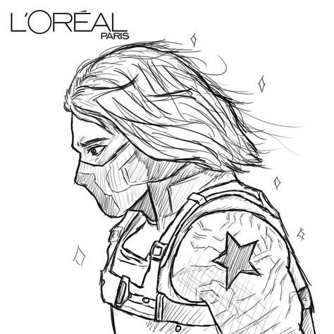 Marvel Drawings Easy Bucky, Marvel Drawings Pencil Sketches, Bucky Barnes Drawing Easy, Marvel Drawings Sketches, Marvel Drawing Ideas Easy, Winter Soldier Sketch, Bucky Barnes Drawing, Winter Soldier Drawing, Bucky Drawing