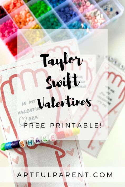 How to Make Taylor Swift Valentines - The Artful Parent Valentines Taylor Swift, Taylor Swift Valentines, Valentines For School, Artful Parent, Valentines Bracelets, Kids Homemade, Diy Valentines Decorations, Fun Arts And Crafts, Homemade Valentines