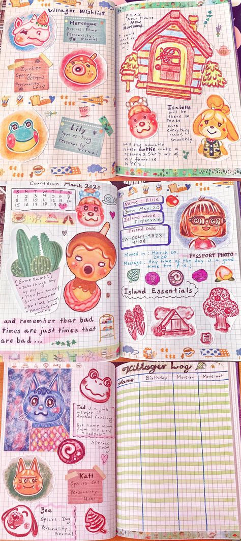 Animal Crossing Scrapbook, Animal Crossing Bujo, Bulett Journal Ideas, Animal Crossing Journal, Acnh Drawing, Acnh Journal, Bullet Journal Japan, Bullet Journal Banner, Animal Crossing Fan Art