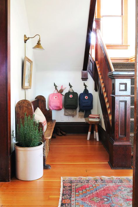 Farmhouse Entryway // a Few Recent Updates (+ the Living Room Currently) — The Grit and Polish The Grit And Polish, Grit And Polish, Building A Patio, Home Entryway, Farmhouse Chairs, Farmhouse Entryway, Living Room Update, Farmhouse Holiday, Colonial Revival