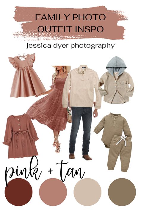 Family Photo Outfits Mauve, Pink Color Scheme Family Photos, Family Photo Outfits Pink Color Palettes, Pink And Tan Family Pictures, Family Photos Dusty Rose, Pink Cream Family Pictures, Pink Christmas Family Photos, Dusty Rose Color Palette Family Photos, Pink And Brown Family Photos