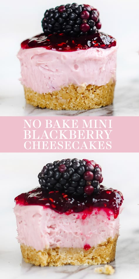 Blackberry Cheesecake, Biscuits Graham, Dessert Parfait, Mini Cheesecake Recipes, Desserts Ideas, Blackberry Recipes, Cheesecake Mini, Easter Desserts, Spring Desserts