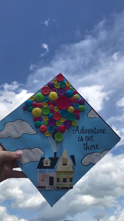 Pixar’s UP themed Graduation Cap Up Graduation Cap, Grad Cap, Disney S, Pixar Cars, Graduation Cap, Disney Pixar, Pixar, Cars, Disney