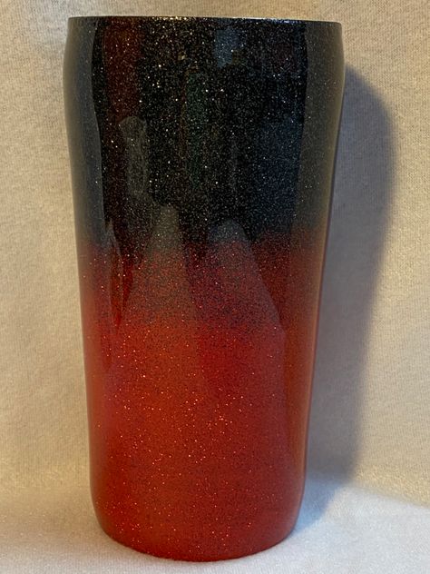 Red And Black Glitter Tumbler, Black Epoxy Tumbler, Black Glitter Tumbler, Black Tumbler, Epoxy Tumbler, Custom Tumbler Cups, Tumbler Ideas, Glitter Ombre, Custom Tumbler