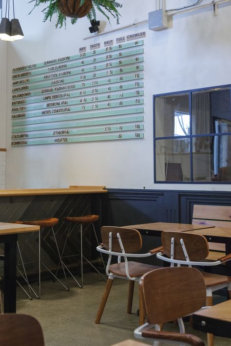 Gunwhale Ales in Costa Mesa, CA. Brewery menu board and taproom. Beer Menu Board, Brewery Menu Board, Brewery Taproom, Furniture Photography, Pizza Branding, Beer Menu, Orange California, Sour Beer, Sweet Bar