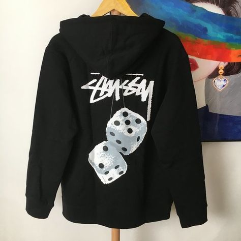 New Stussy hooded sweatshirt Stussy Dice, Stussy Hoodie, Long Sleeve Baseball Tee, Brutalist Design, Black Hoodie Men, Sweatshirt Zipper, Hoodie Brands, Dr Closet, Shop Sweatshirts