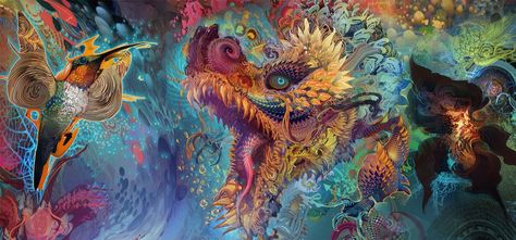 Beautiful dragon Android Jones, Alex Grey, Visionary Art, Trippy Art, Android Wallpaper, Painting Techniques, Hd Wallpaper, Digital Artist, Oil Painting