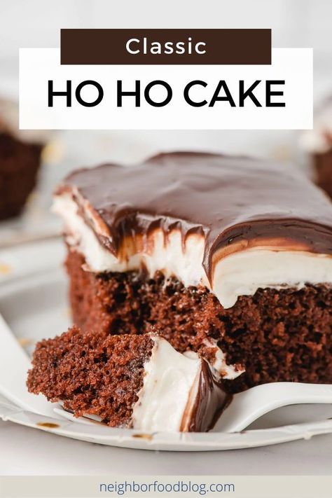 Ho Ho Cake, Ding Dong Cake, Fluffy Chocolate Cake, Chocolate Sheet Cake, Homemade Chocolate Cake, Dessert Simple, Cream Filling, Delicious Cakes, Chocolate Cake Mixes