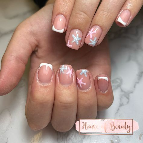 Starfish Nails, House Of Beauty, Cute Stars, Star Nails, Pink Marble, Short Nails, Starfish, Nail Art, Stars