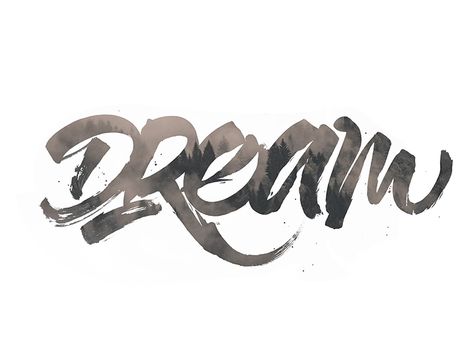 Brushpen calligraphy: Dream by Pokras Lampas Dream Calligraphy, Dream Typography, Word Art Fonts, Evil Skull Tattoo, Dream Word, Evil Skull, Inktober 2023, Fonts Quotes, Creative Typography Design