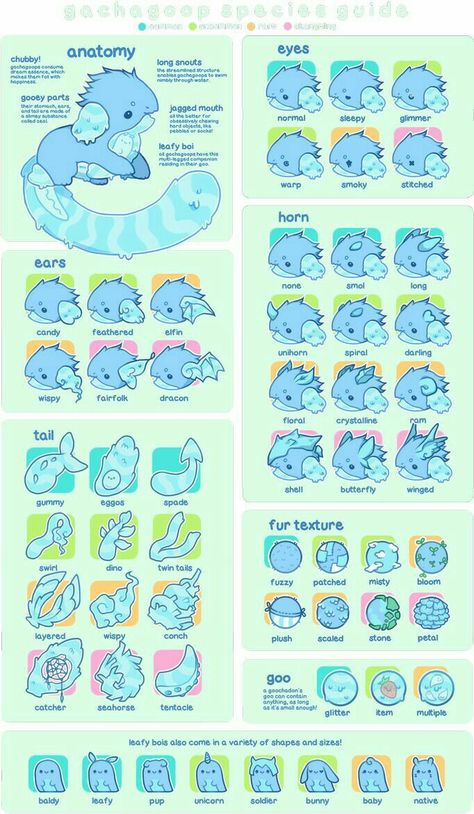 Open Species, Species Guide, Original Species, Closed Species, Drawing Ideas List, Creative Drawing Prompts, Cute Fantasy Creatures, Creature Drawings, Fantasy Creatures Art