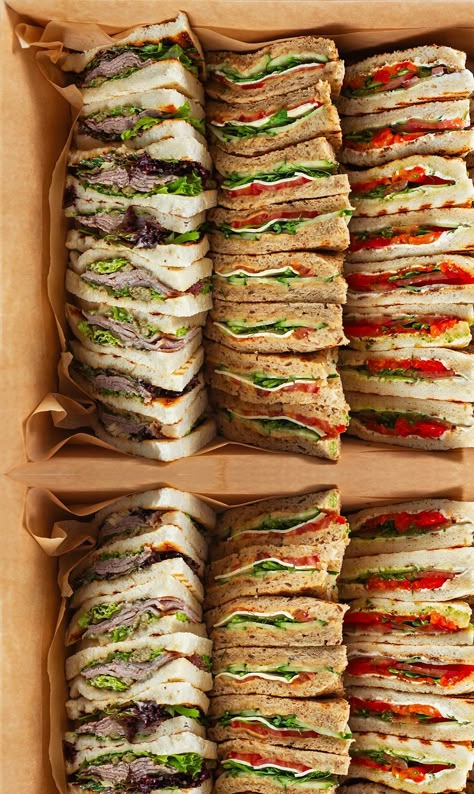 Platters & Platter Boxes - Devour It Catering Catering Birthday Party, Lunch Platters Ideas, Party Food Catering Ideas, Catering Box Ideas, Sandwich Buffet Ideas Party Platters, Party Sandwich Display, Food Platters Birthday, Crossiant Sandwich Platter, Sandwich Party Buffet