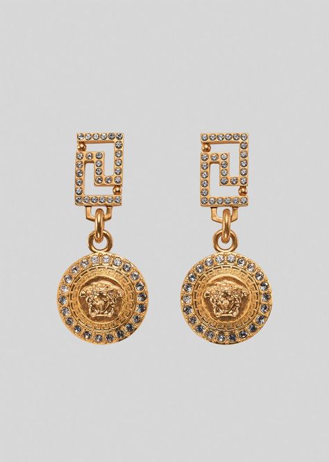 Temple Jewelery, Shifting Outfits, Versace Earrings, Blessed Wednesday, Ruby Earrings Studs, Classy Earrings, Golden Life, Statement Hoop Earrings, Versace Jewelry