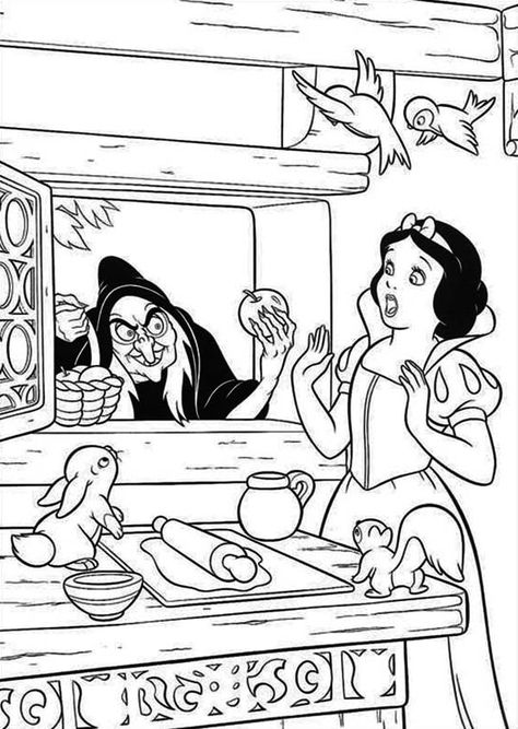 Window Coloring Page, Snow White Colouring Page, Snow White Drawing Sketches, Snow White Art Illustration, Snow White Cartoon, Snow White Drawing, Snow White Sketch Disney, Snow White Fairytale, Snow White Coloring Pages