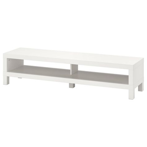 LACK TV unit, white, 63x133/4x141/8" The opening at the back allows you to easily gather and organize all wires. Kallax Shelving Unit, Ikea Desk Hack, Ikea Tv, Tv Bank, Modular Cabinets, Tv Bench, Ikea Lack, Kids Flooring, Ikea Furniture Hacks