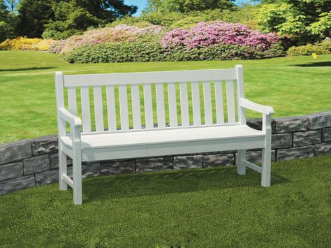 Rockford Plastic Garden Bench Yard Benches, Garden Bench Plans, Teak Garden Bench, Metal Garden Benches, Plastic Lumber, Garden Bench Diy, Architectural Landscape, Wooden Garden Benches, Plastic Garden