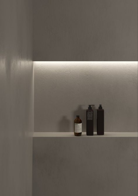 Led Shower Niche, Shower Shelf With Light, Wide Shower Niche, Bathroom Indirect Lighting, Bathroom Niche Lighting, Shower Niche Lighting, Niche Lighting Ideas, Bathroom Niche Design, Niche Lighting