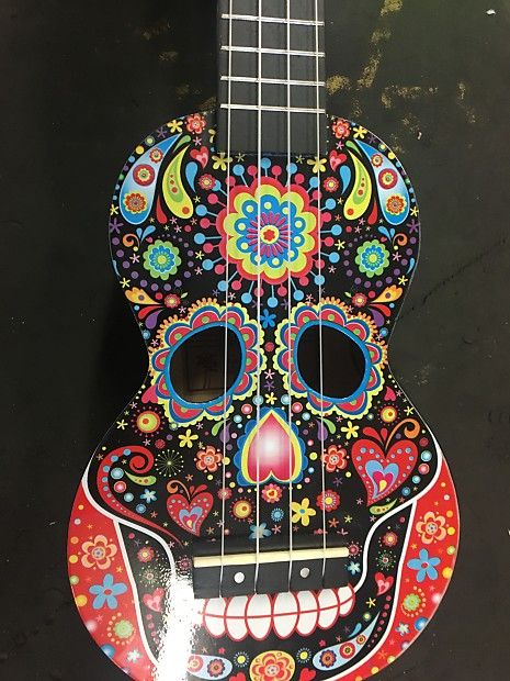 Mexican Guitar Art, Painted Guitars, Acoustic Guitar Art, Painted Guitar, Ukulele Art, Mexico Day Of The Dead, Body Cast, Guitar Ideas, 2024 Halloween