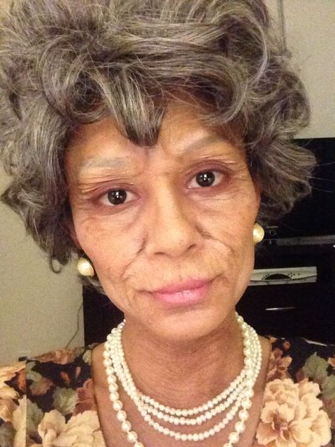 Old lady costume. Old age makeup and special effects with liquid latex. Ageing Makeup, Old Lady Makeup, Liquid Latex Makeup, Session 32, Theater Makeup, Age Makeup, Old Age Makeup, Lady Makeup, 70 Year Old Women