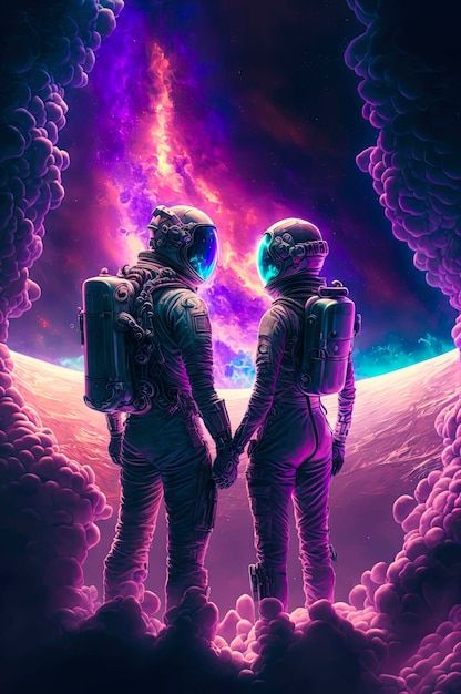 Astronaut Couple, Pencil Drawing Inspiration, Alien Photos, Night Landscape Photography, Astronaut Wallpaper, Galaxies Wallpaper, Gym Wall, Couple Holding Hands, Astronaut Art