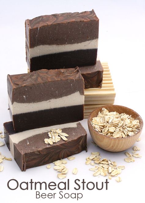 oatmeal_stout Homemade Soaps For Men, Diy Mens Soap, Beer Soap Recipe, Creamy Oatmeal, Cold Pressed Soap, Soap Business, Diy Soap Bars, Hemp Soap, Diy Soap Recipe