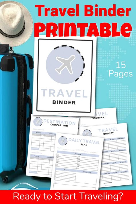 Travel Planner Printable Free, Travel Budget Worksheet, Travel Planner Printable, Travel Binder, Binder Printables, Budgeting Worksheets, Planner Binder, Road Trip Usa, Travel Information