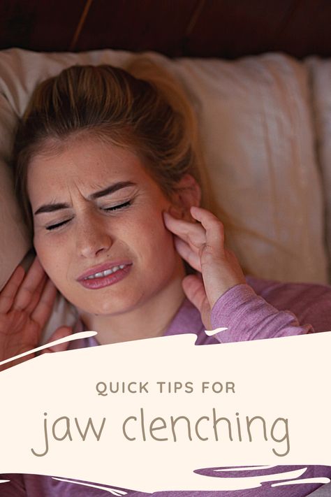 If you notice that you have pain in your jaw or deal with headaches when you wake up in the morning. Try these tips for jaw clenching relief. Clenching Jaw Remedies, Teeth Clenching Remedies, Jaw Tension Relief, Mom Posture, Jaw Pain Relief, Sore Jaw, Tmj Relief, Teeth Clenching, Shoulder Posture