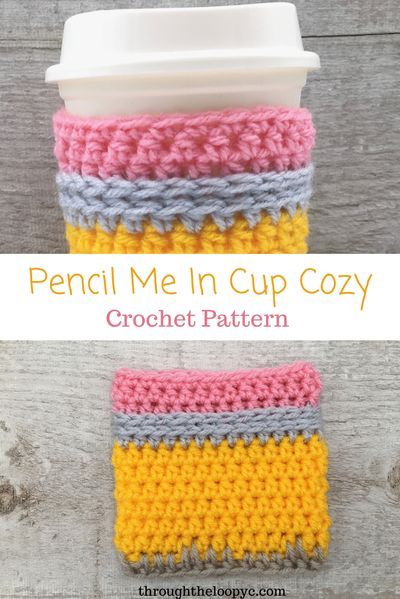 Crochet Teacher Gifts, Crochet Cozies, Cup Cozy Crochet, Coffee Cozy Pattern, Cup Cozy Crochet Pattern, Yarn Crafts Crochet, Cup Cozy Pattern, Crochet Mug Cozy, Crochet Coffee Cozy