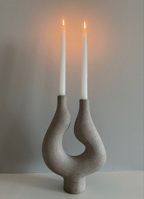 Handmade ceramic candle holder #ceramics #candleholder #interiordesign #handmade #candles #vase #sculpture #homedecorideas Candleholder Ceramic, Handmade Ceramic Candle, Pottery Candle Holders, Vase Sculpture, Pottery Candle Holder, Pottery Candle, Donut Shape, Ceramic Candle Holders, Ceramic Candle