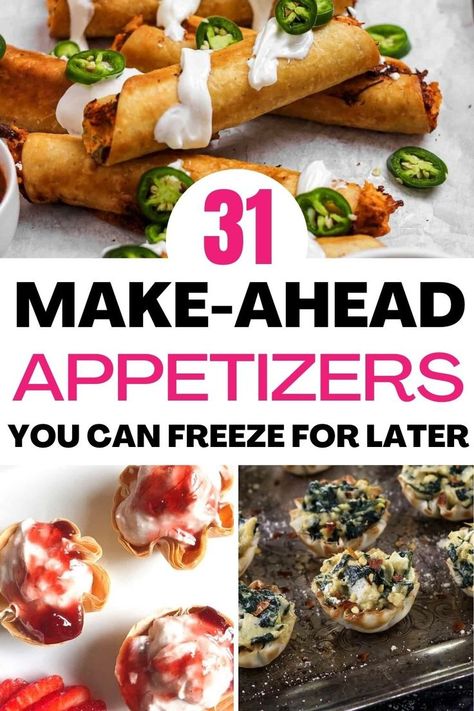 Freezer Appetizers, Freezable Appetizers, Costco Appetizers, Make Ahead Christmas Appetizers, Frozen Party Food, Easy Make Ahead Appetizers, Frozen Appetizers, Make Ahead Appetizers, Wedding Appetizers