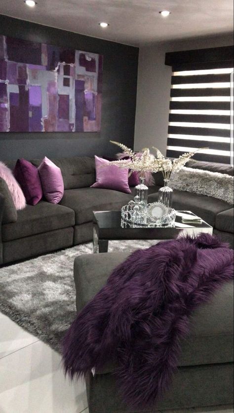 Glam Pictures Wall Art, Purple Interior Design Living Room, Lavender Living Room Decor, Boujee Apartment, Girl Apartment Decor, Purple Living Room, Apartment Decorating Living, First Apartment Decorating, Glam Living Room