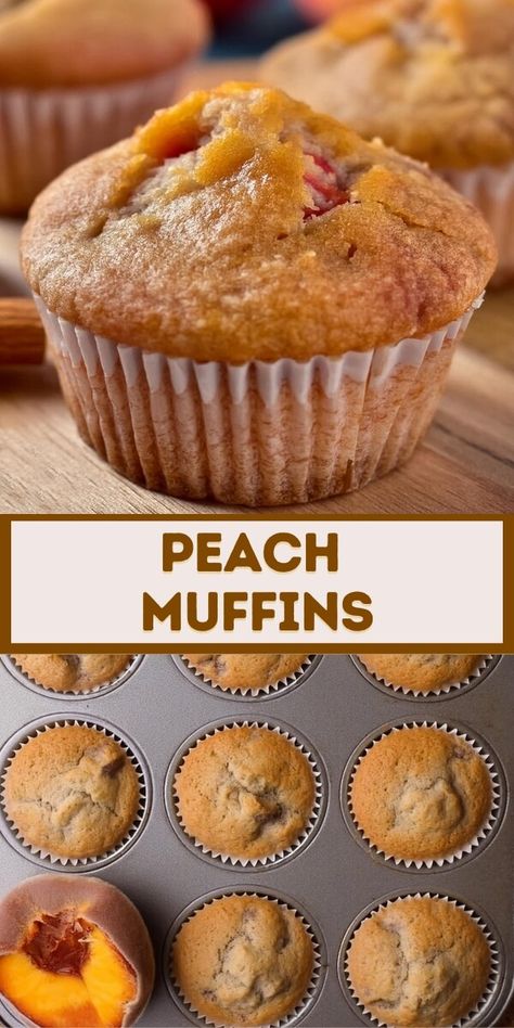 Peach Muffins | Page 2 of 2 Peach And Cream Muffins, Folks Peach Muffin Recipe, Peach Muffins With Crumb Topping, Peach Muffins Recipe, Peach Muffin, Peach Muffin Recipes, Cinnamon Sugar Muffins, Blueberry Cream Cheese Muffins, Fresh Peach Recipes