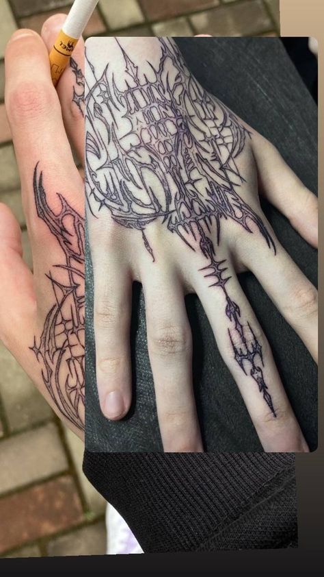 https://x.com/ih8feni/status/1679514831987134464/photo/1 Cybersigilism Sleeve, Cybersigilism Hand Tattoo, Cybersigilism Tattoo Template, Tattoo Cybersigilism, Cybersigilism Tattoo, Tramp Stamps, Sigil Tattoo, Half Sleeve Tattoos For Guys, Tattoo Templates