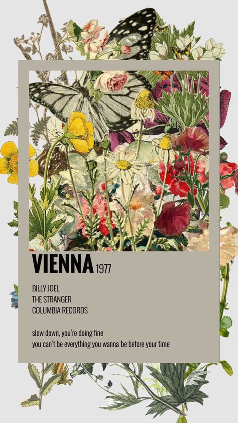 Vienna Poster Billy Joel, Vienna Billy Joel Poster, Vienna Billy Joel Wallpaper, Vienna Billy Joel Aesthetic, Vienna Billy Joel, Vienna Waits For You, Dream Room Ideas, Drawings Inspo, Vintage Music Posters