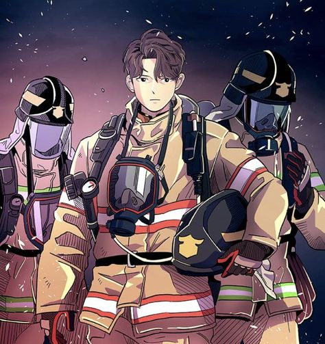 Firefighter Drawing, Fireman Art, Firefighter Art, Wildland Fire, Fire Fighters, Men In Uniform, 영감을 주는 캐릭터, Fire Department, Manhwa Manga