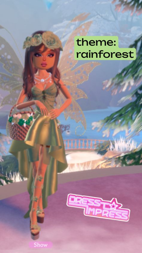 theme: rainforest - used vip! #dresstoimpress #roblox Rainforest Theme, Dress To Impress, Outfit Inspo