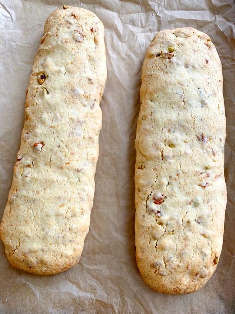 Fig and Pistachio Biscotti - Proud Italian Cook Biscotti Flavor Ideas, Italian Baked Goods, Italian Fig Cookies Cucidati, Fig Biscotti Recipe, Fig Biscotti, Savory Biscotti, Fig Cookies Recipe, Biscotti Cookies Recipes, Italian Biscotti Recipe