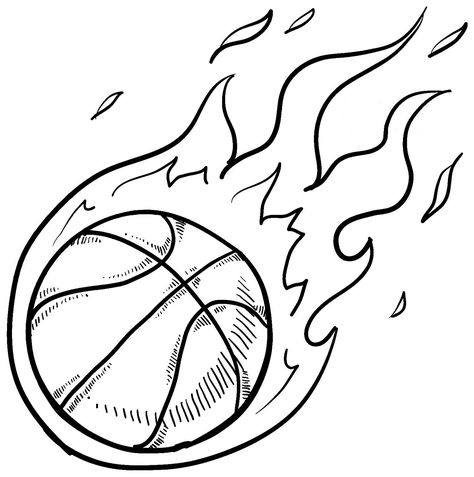 Basketball Coloring Pages, Basketball Drawings, Free Basketball, Sports Coloring Pages, Sports Drawings, Free Printable Coloring Sheets, Ball Drawing, Heart Coloring Pages, Image Swag