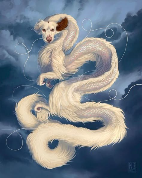 Nicolebart | Oscar the Luck Dragon Falkor Tattoo, Childhood Films, Folio Ideas, Luck Dragon, White Animals, Sketches Of Love, Pure Imagination, Neverending Story, The Neverending Story