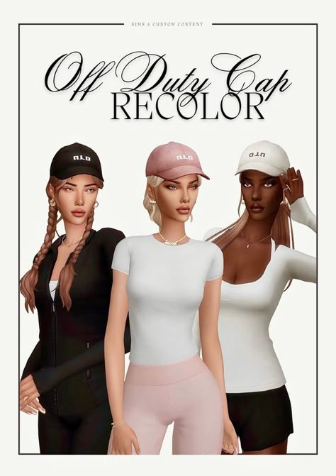 off-duty cap recolors | Patreon Ts4 Sorority Cc, Ts4 Hat Cc, Sims 4 Cc Hats Accessories, Hat Sims 4 Cc, Sims 4 Hats Cc, Sims 4 Hat Cc, Ts4 Accessories Cc, Sims 4 Cc Hats, Sims 4 Bonnet Cc