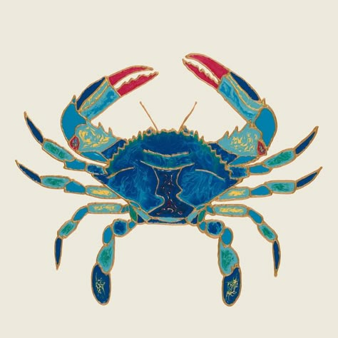 METALLIC PHOTO PRINT Maryland Blue Crab Painting Coastal Home Décor Beach Wall Art Ocean Sea Life Painting Beach House Décor Art - Etsy Blue Crab Painting, Blue Crabs Art, Sea Life Painting, Crab Painting, Maryland Blue Crab, Crab Art, Crab Print, Wall Art Ocean, Painting Beach